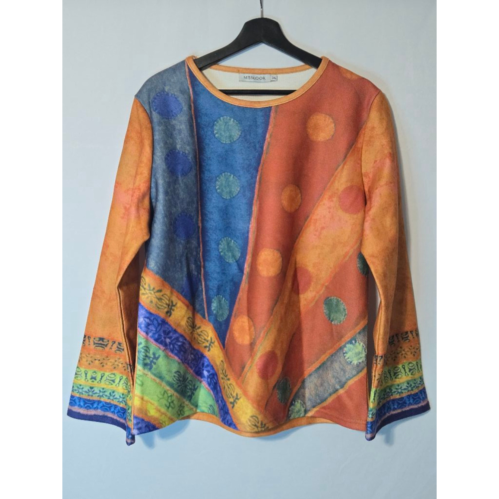 Women's Misslook Abstract Design Oversized Blouse